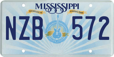MS license plate NZB572