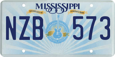 MS license plate NZB573
