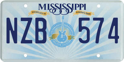 MS license plate NZB574