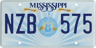 MS license plate NZB575