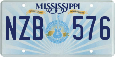 MS license plate NZB576