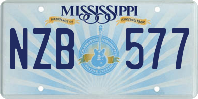 MS license plate NZB577