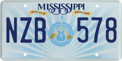 MS license plate NZB578