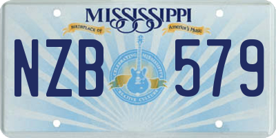 MS license plate NZB579