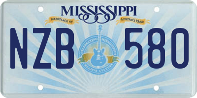 MS license plate NZB580