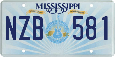 MS license plate NZB581