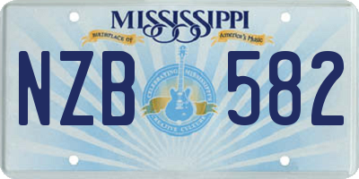 MS license plate NZB582