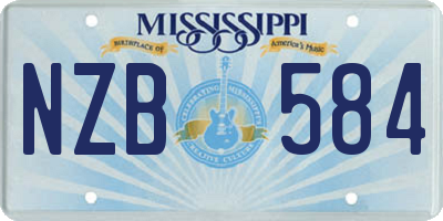 MS license plate NZB584