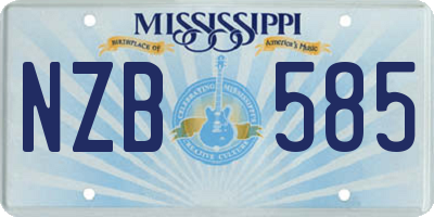 MS license plate NZB585