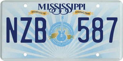 MS license plate NZB587