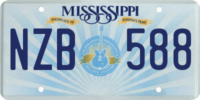 MS license plate NZB588