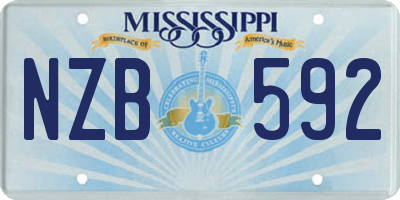 MS license plate NZB592