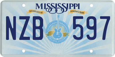 MS license plate NZB597