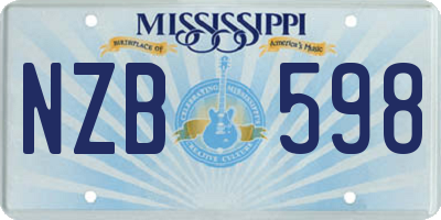 MS license plate NZB598