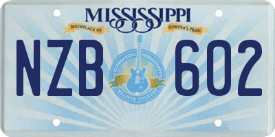 MS license plate NZB602