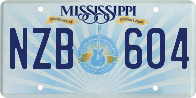 MS license plate NZB604