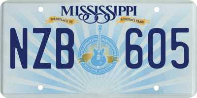 MS license plate NZB605