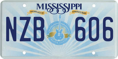 MS license plate NZB606