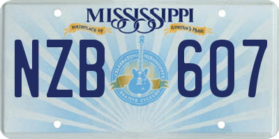 MS license plate NZB607