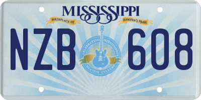 MS license plate NZB608