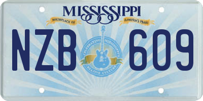 MS license plate NZB609