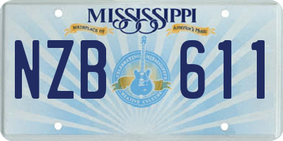 MS license plate NZB611