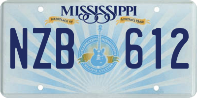 MS license plate NZB612