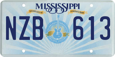 MS license plate NZB613