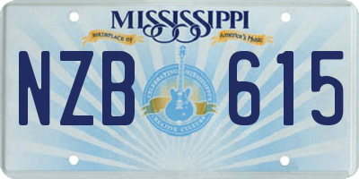 MS license plate NZB615