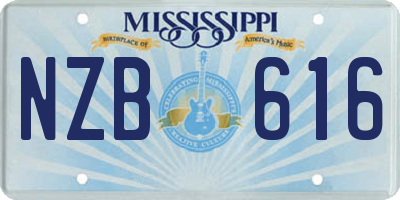 MS license plate NZB616