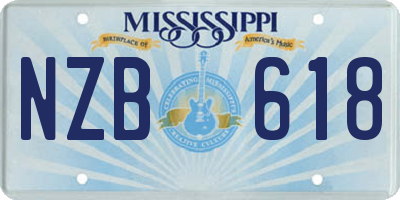 MS license plate NZB618