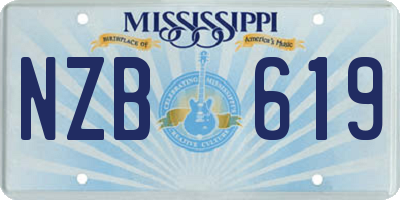 MS license plate NZB619