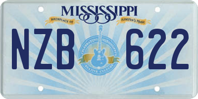 MS license plate NZB622