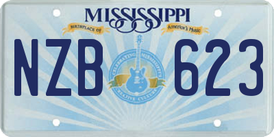 MS license plate NZB623