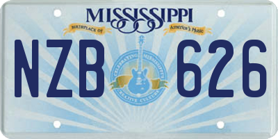 MS license plate NZB626