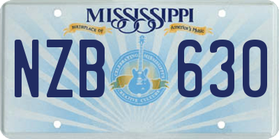 MS license plate NZB630