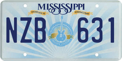 MS license plate NZB631