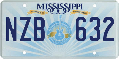 MS license plate NZB632