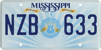 MS license plate NZB633