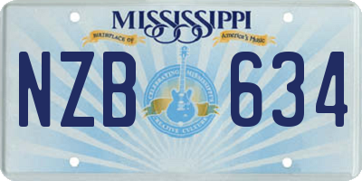 MS license plate NZB634