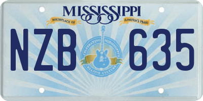 MS license plate NZB635