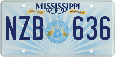 MS license plate NZB636