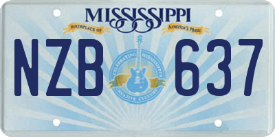 MS license plate NZB637