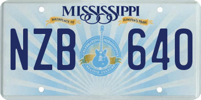 MS license plate NZB640