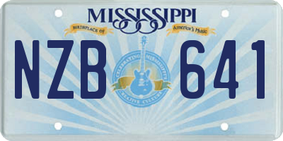 MS license plate NZB641