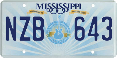 MS license plate NZB643