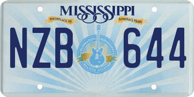 MS license plate NZB644