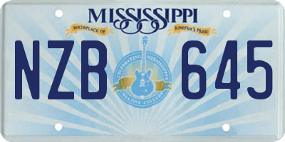 MS license plate NZB645