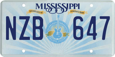 MS license plate NZB647