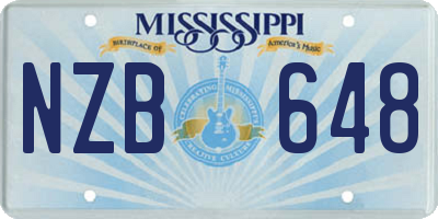 MS license plate NZB648